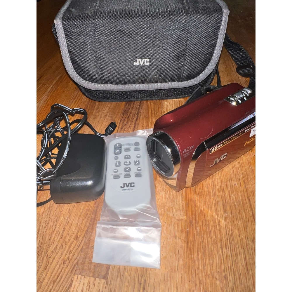 JVC Everio GZ-MG630RU 60GB HDD Camcorder 40x Zoom Red Bundle with Case Remote